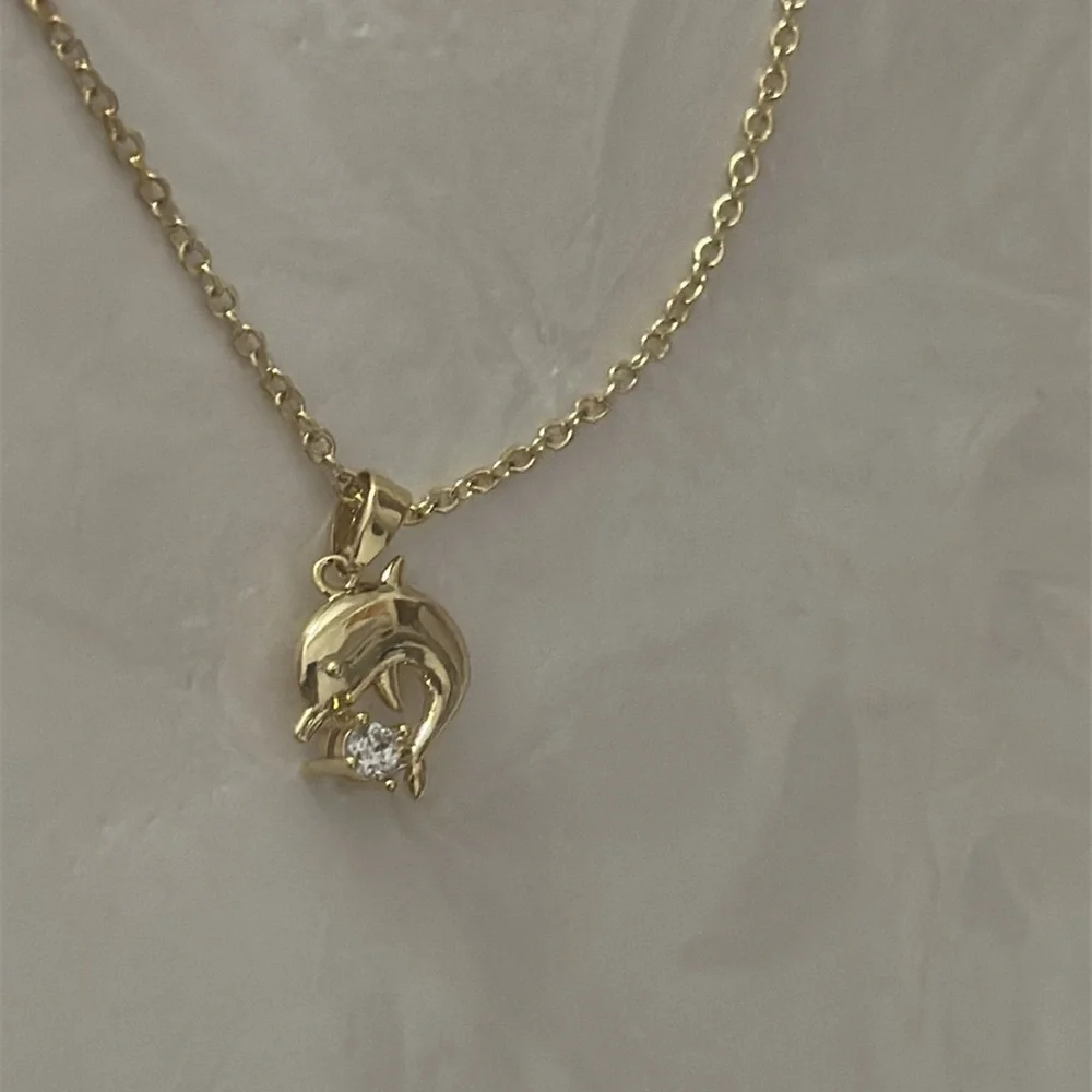 Dolphin and Turtle Bling Necklace for Child NEW